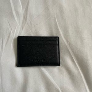 Coach Black Leather Wallet with money clip and 3 card slots